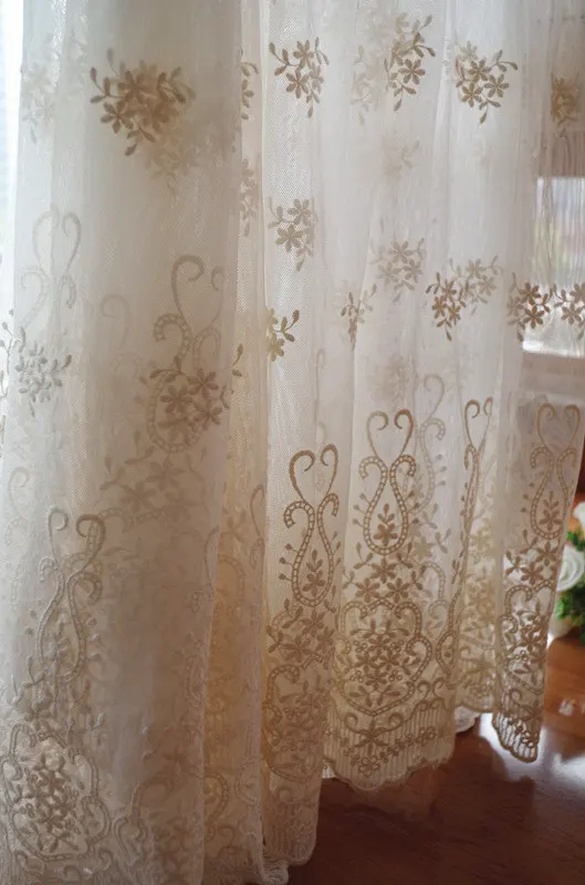 

lace fabric with cotton embroidery, 10 yards / lot