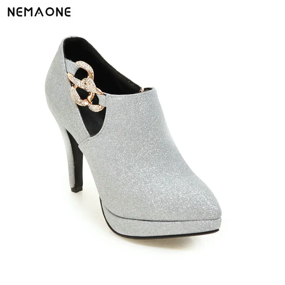 

2019 New elegant spring autumn women shoes high heels shoes woman poined toe women pumps large size 34-43
