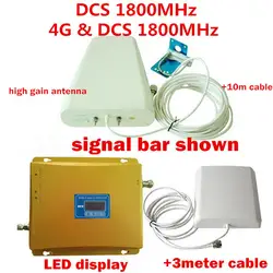 ЖК-дисплей Дисплей мобильный телефон GSM репитер 1800 мГц усилитель сигнала/4 г LTE DCS повторитель сигнала усилителя с ПДСХР антенна полный