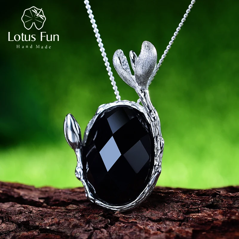 Lotus Fun реальные стерлингового серебра 925 натуральный агат ручной Fine Jewelry хороший цветок магнолии кулон без
