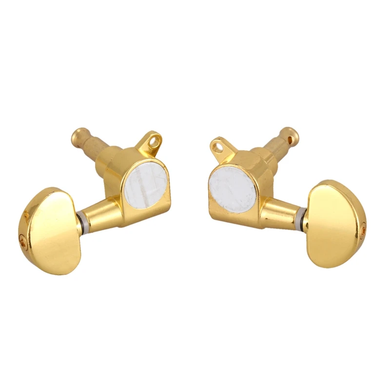 

Guitar Tuning Pegs Bright Gold Plated All Alloy Large Round Head Fully Closed String Buttons Folk Strings Gold