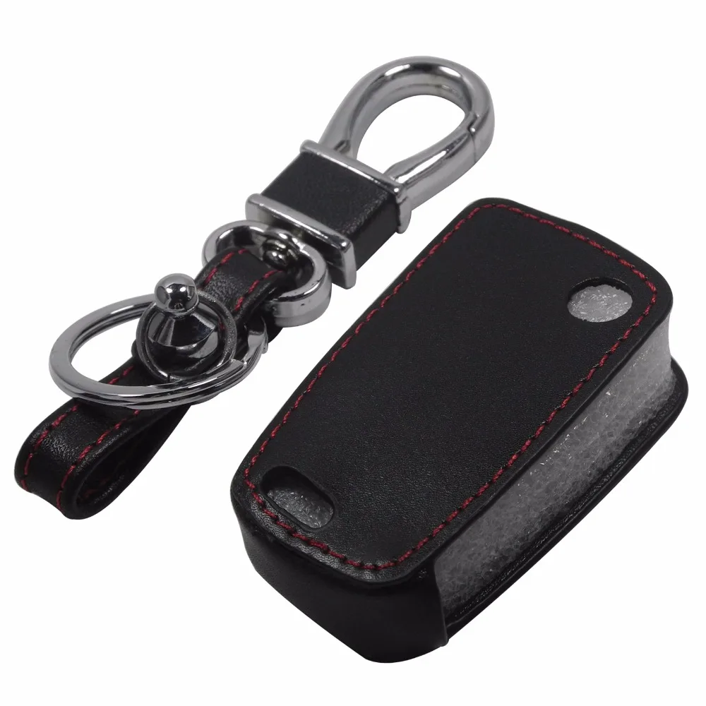 Кожаный чехол для ключей jingyuqin Volkswagen VW Golf 7 GTI R MK7 Tiguan 2017 Skoda Octavia A7 Seat Leon Ibiza Key|key cover