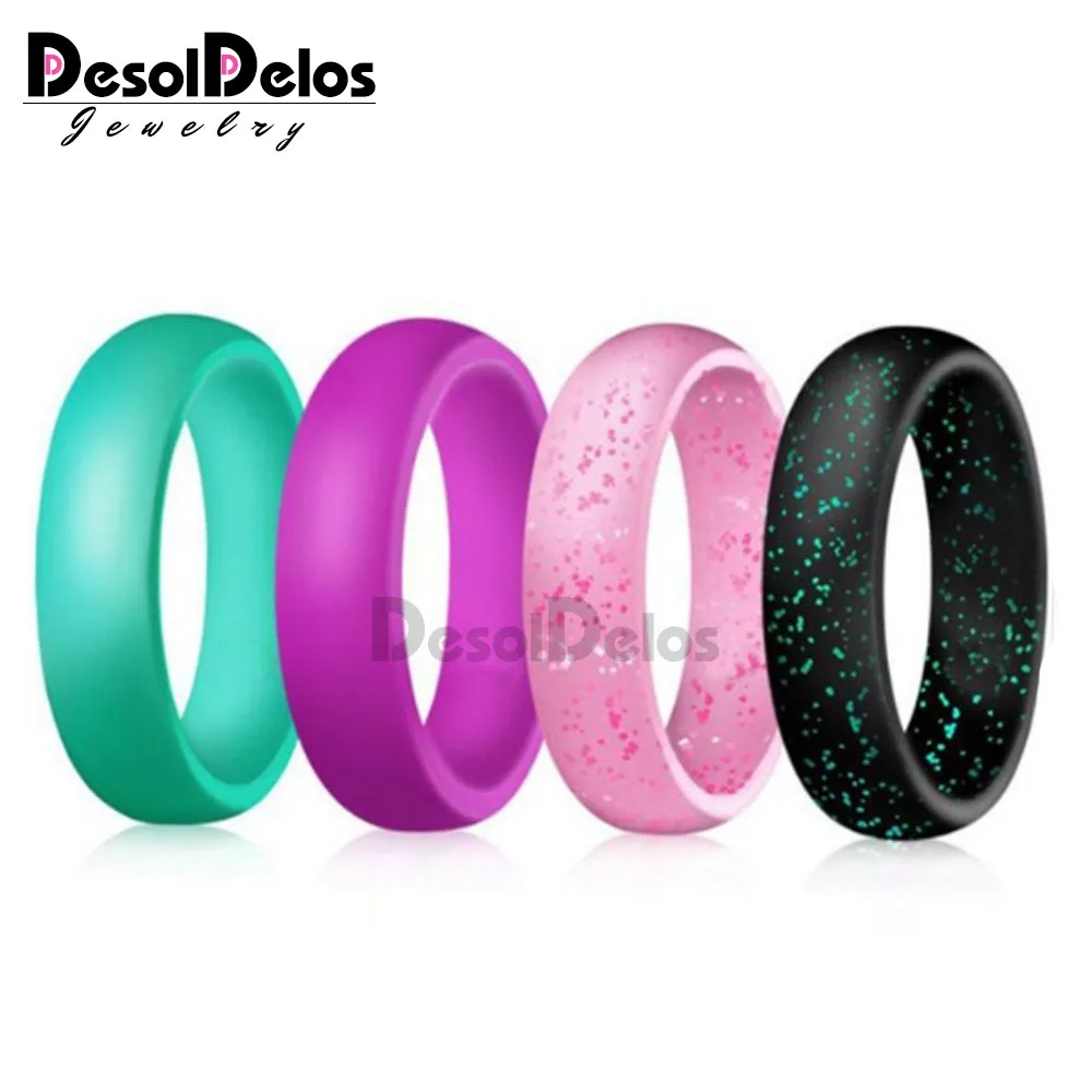 

4-10 Size Hypoallergenic Crossfit Flexible Sports Silicone Finger Ring 5.7mm Food Grade FDA Silicone Ring For Women wedding Gift