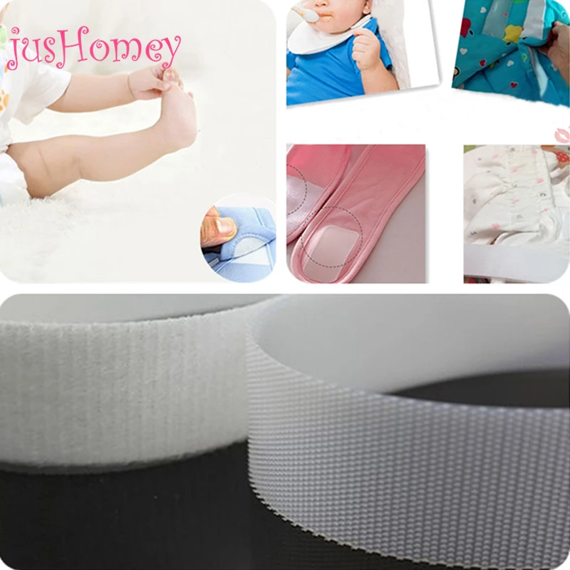 5M Shorter Softer Nylon Hook Loop Fastener Tapes(2cm Width) Adhensive