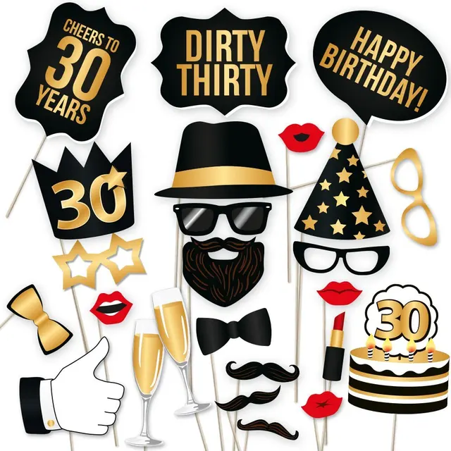 photo booth 30th birthday photo booth props unisex 30th thirty