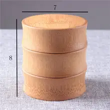 1 шт. 7*8 см бамбуковая коробка для чайного порошка для зеленого или черного чая, канистра, Кухонный Контейнер для хранения какао-порошка, специй, перца, органайзер для путешествий на открытом воздухе