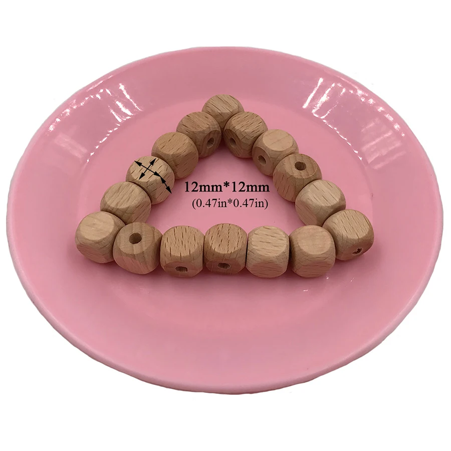 10 шт. 12 мм деревянные кубики для DIY клипсы для соски Младенческая держатели сосок аксессуары на браслете ожерелье игрушка Экологичная новая
