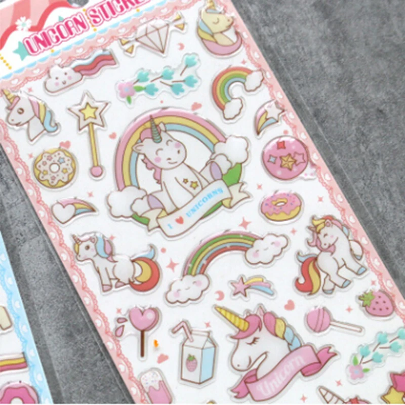 DIY Crafts Scrapbooking Unicorn Crystal Stickers Diary Decor Sticker Cartoon Animals Self Adhesive Phone Album | Дом и сад