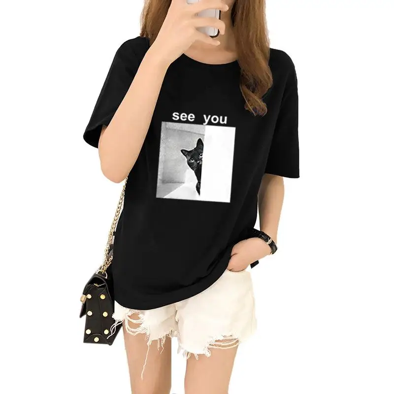 

Yfashion Women Casual Loose Round Collar All-matching Tops T-shirt