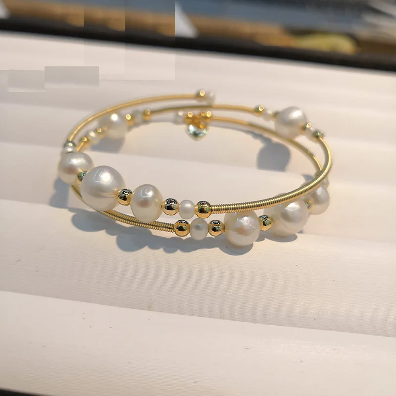 Натуральные пресноводные жемчужные браслеты барокко для женщин Свадебные браслеты и браслет качественный ювелирный браслет