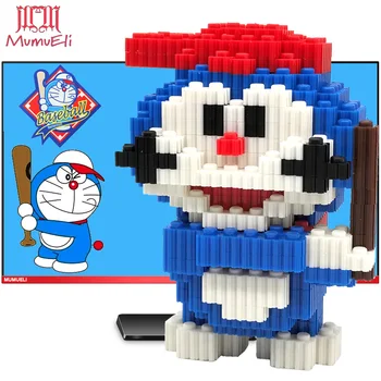 

MUMUELI Doraemon Baseball 1000-1500 Pieces DIY Anime Figure 3D Model Kit Blocks for Children Jigsaw Building Kids Toys KL-BQD
