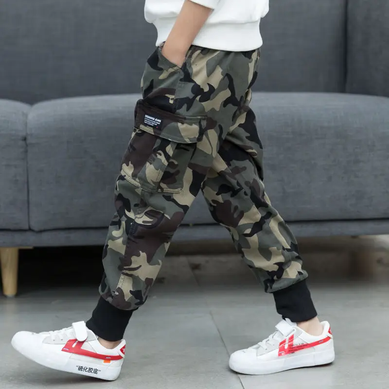 

2019 Spring Autumn Models Boys Fashion Camouflage Harem Pants