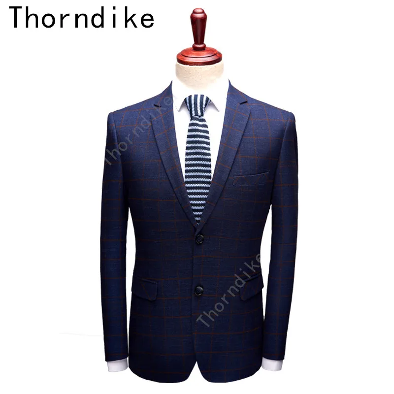 Superoferta Thorndike Vintage Traje De Invierno Para Los Hombres Azul Rojo Lineas Hombre Slim Fit Boda Para Hombre Formal Traje Traje De Esmoquin 1 Pieza Chaqueta Gruesa September 2020
