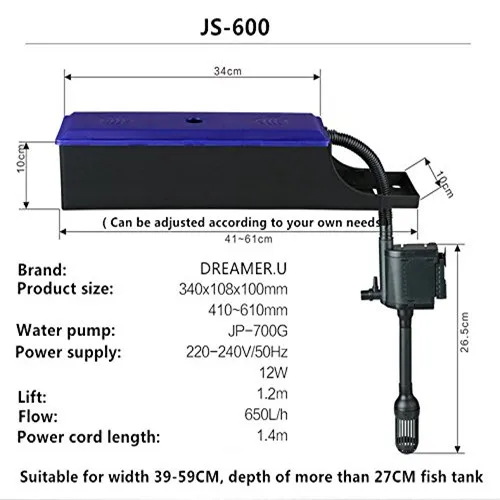Nicrew sunsun JS 400/600 фильтр для аквариума ультра-тихий погружной насос циркуляционный насос для аквариума внешний фильтр 220-240 В - Цвет: JS 600
