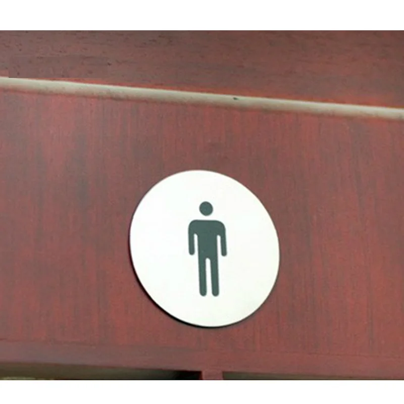 

1Pcs Signage Sticker 2019NEW Multifunction Creative Household MS Men WC Pull Push Sign Board Home Shop Wall Door Stainless Steel