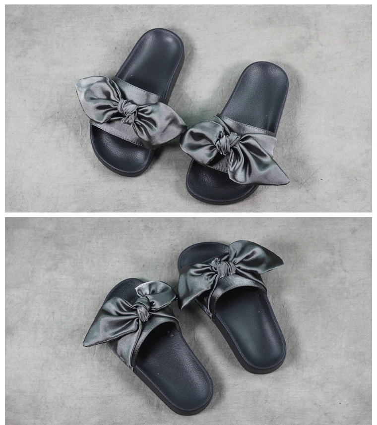 MAGGIE'S WALKER/Обувь для мамы и дочки; роскошные шелковые шлепанцы с бантом для девочек; пляжные тапочки для девочек; домашняя обувь