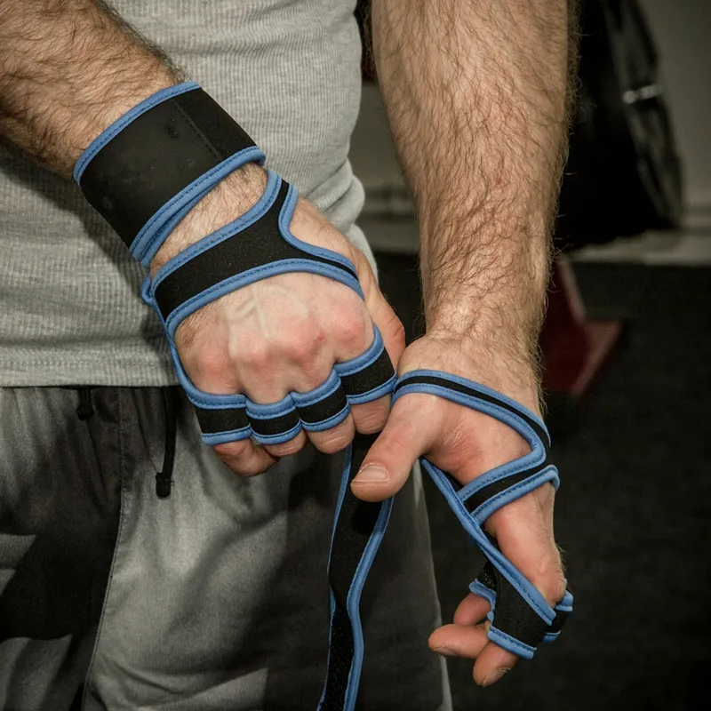Перчатки для тяжелой атлетики с опорой для запястья, силиконовая рукоятка, черный силовой светильник, снаряжение для кроссфита для мужчин и женщин