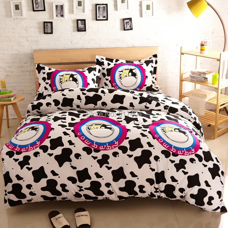 cow print bedding,200 230cm queen size cow bed sheets,coverlet and