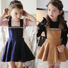 Princess Kids Girls Crystal Halter Dress Sweet Kids Ruffles Wool Blend Winter Spring Dress Brown and Blue Color Casual Dress