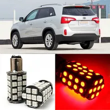 Фирменная Новинка красный BAY15D авто хвост стоп 5050 48 SMD светодиодные лампы для Kia Sorento