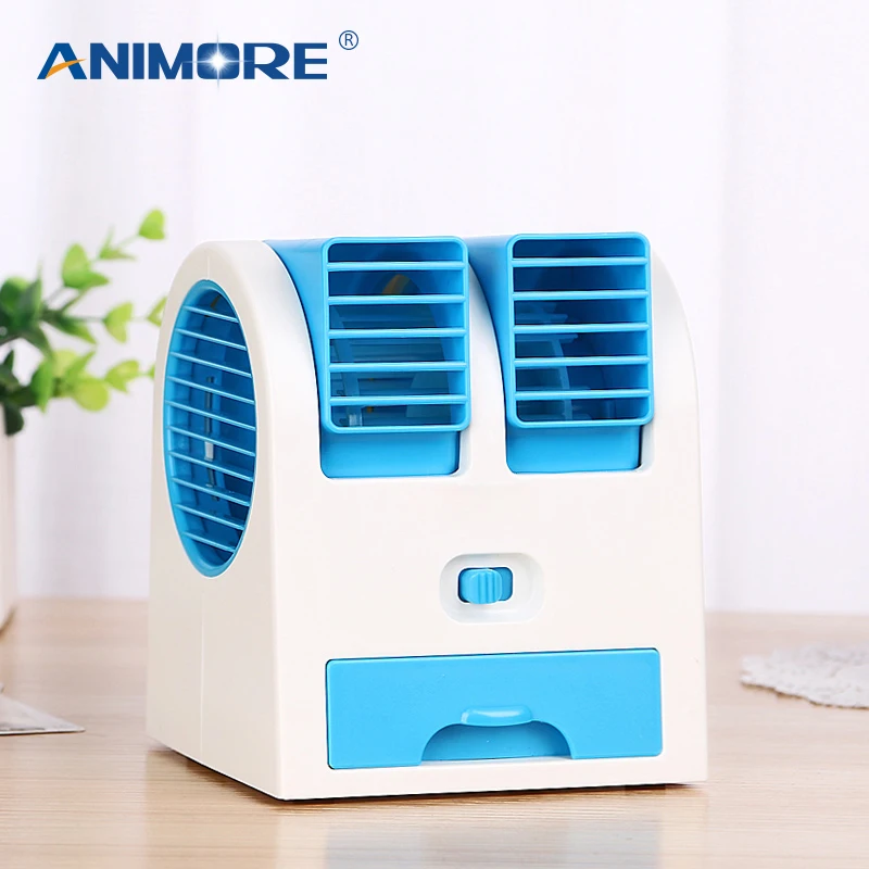 

ANIMORE USB Mini Cooling Fan For Offices And Home Portable Dual Bladeless Desk Fans Air Outlet Angle Can Be Adjusted By Mini Fan