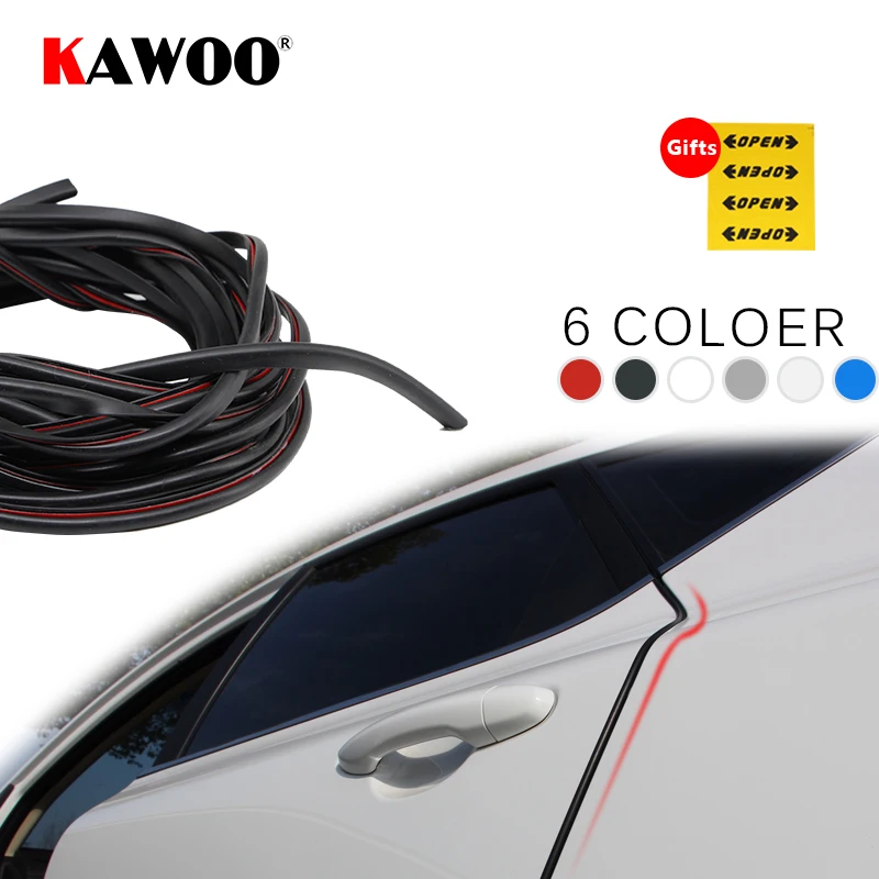 

KAWOO Car Door Side Edge Scratch Crash Strip Protection Sticker Styling Mouldings For Chevrolet Cruze Orlando Sonic Aveo Lacetti