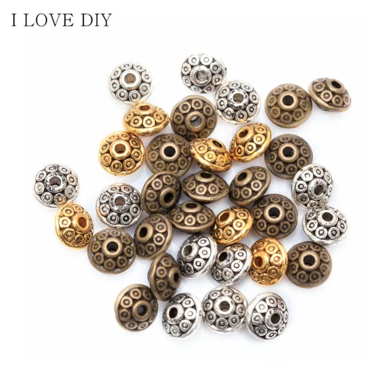 

3 Colors 100Pcs Mixed Tibetan Silver Spacer Beads Fashion DIY Beads For Jewelry Making Bracelet