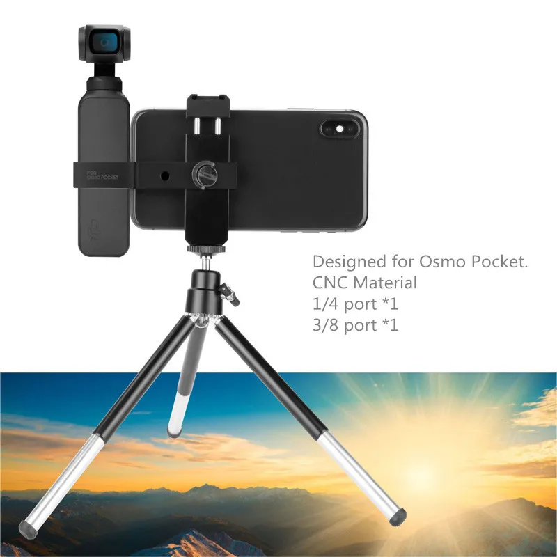 Osmo pocket tripod Stabilizer Holder expand phone Clip 14 Hole Hot Boots Components for dji Osmo pocket camera gimbal Accessories 1 (7)