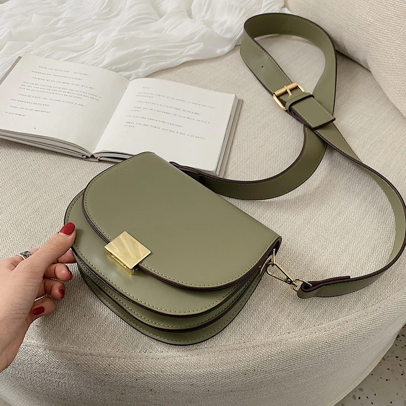 

Female Small Saddle Bag Crossbody Bags For Women 2019 Solid Color Messenger Bag Ladies Fashion Travel Handbags and Purses