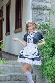 

new Fashion Sexy Maid Costume Sweet Gothic Lolita Dress Anime Cosplay Sissy Maid Uniform Plus Size Halloween Costumes For Women