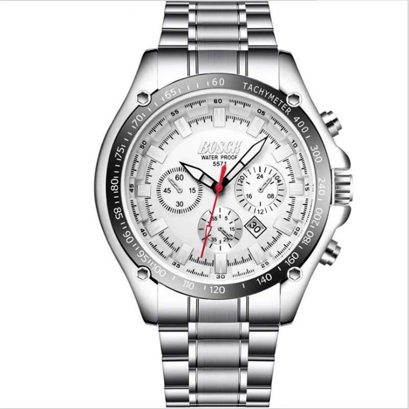 

2018 new fashion stainless steel belt simple leisure luxury business watch.