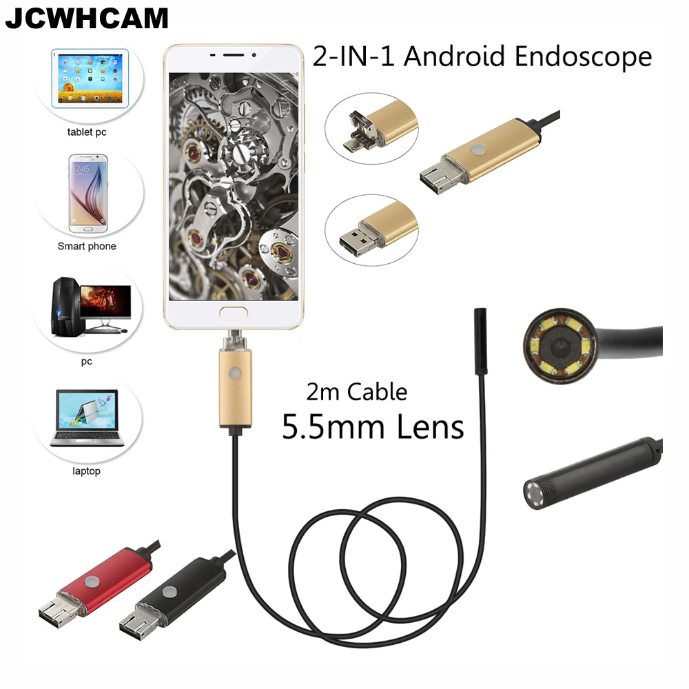 

Car Endoscope 1m/2m/5m/10m PC Android Endoscope 5.5mm Lens USB Endoscope Camera Inspection Borescope OTG USB Car Endoscope