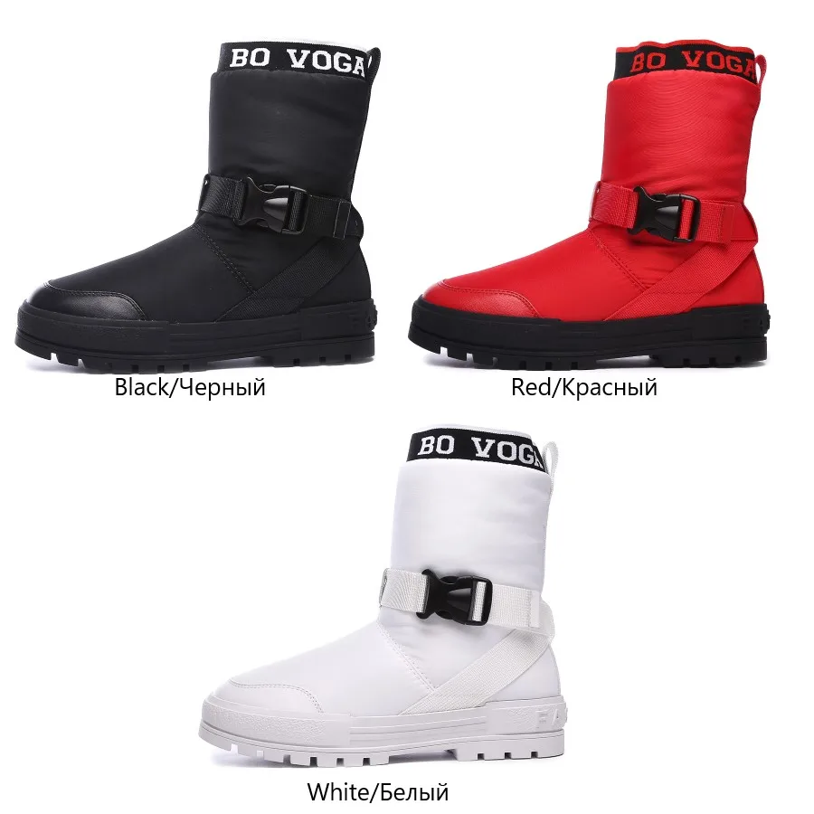 BELISS/ женские зимние ботинки; ботильоны на платформе; женские теплые удобные водонепроницаемые зимние ботинки с круглым носком; B77