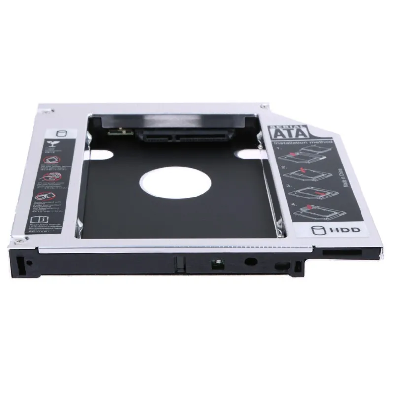 2nd HDD Caddy 12,7 мм Алюминий Optibay SATA 3,0 Корпус жесткого диска корпус dvd-адаптер 2,5 SSD 2 ТБ для ноутбука CD-ROM