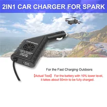 2 in1 USB Battery Charging Remote Control Car Charger Port 13.2V 6A For DJI SPARK Drone