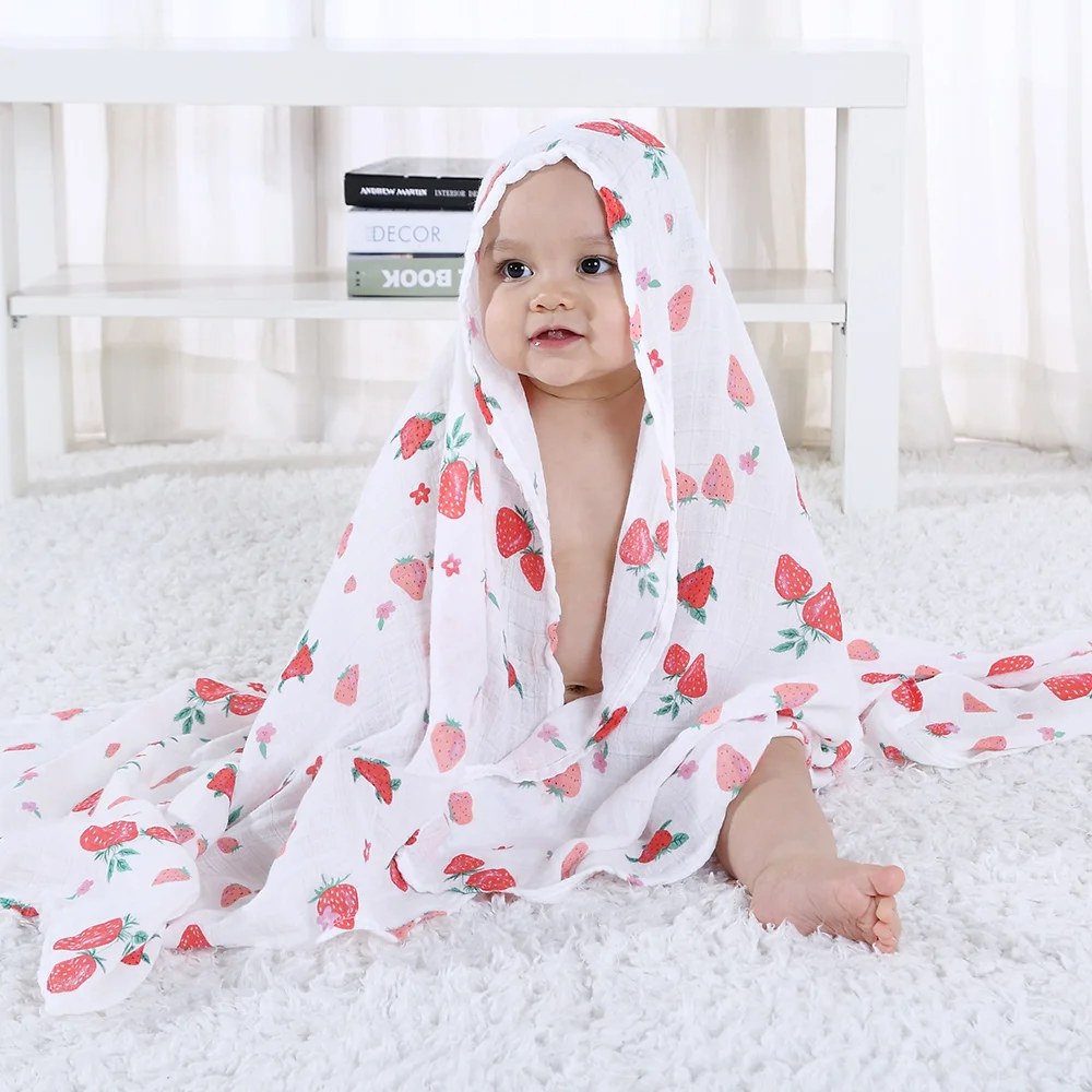 Muslin Diapers Baby Blankets Newborn Cotton Bamboo Swaddle Super Soft