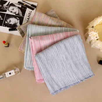 

Laven Ladies printe cotton coloured stripe design shawls hijab long muslim headband 12 color scarves/scarf 180*90cm