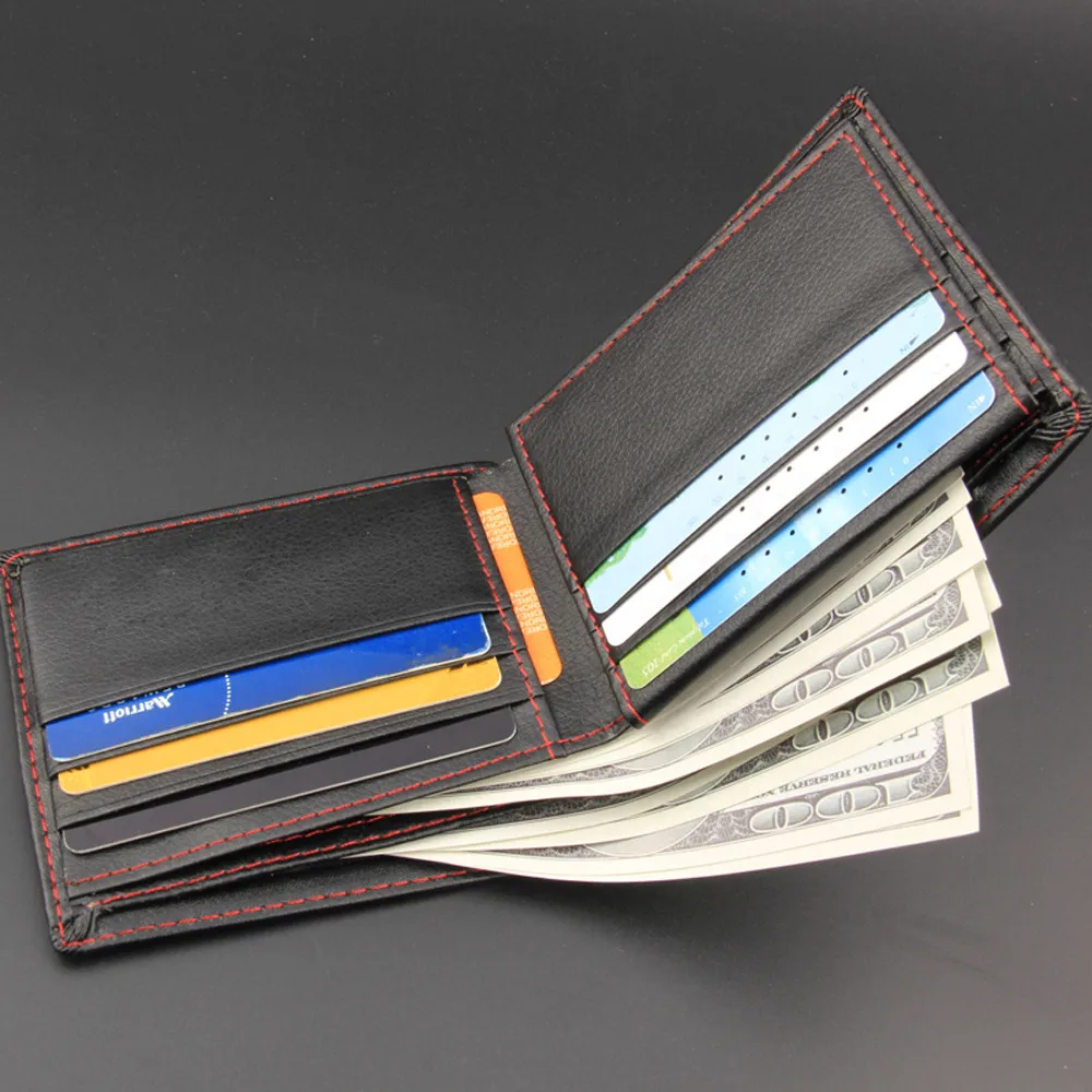 

Man Bag Bifold Business Leather Wallet ID Credit Card Holder Purse Pockets monedero hombre mens wallets for money and cards