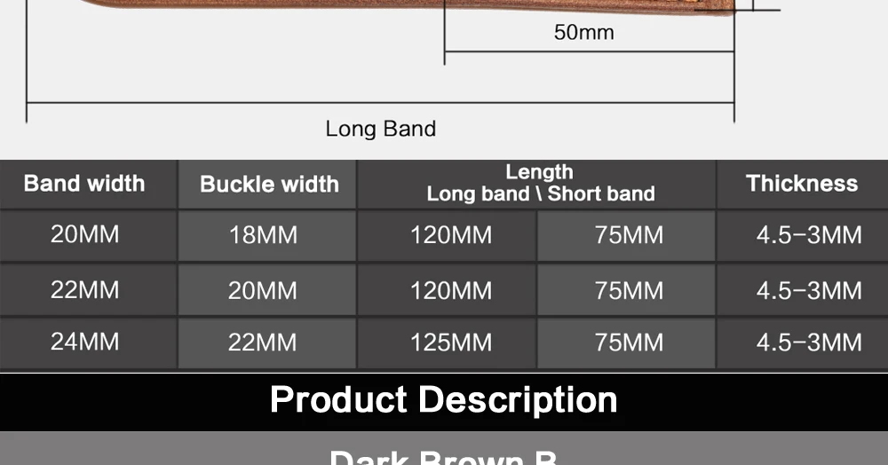 MAIKES Watch strap Watch Accessories Watchbands 20mm 22mm 24mm Genuine Leather Bracelets For samsung gear Watch Band