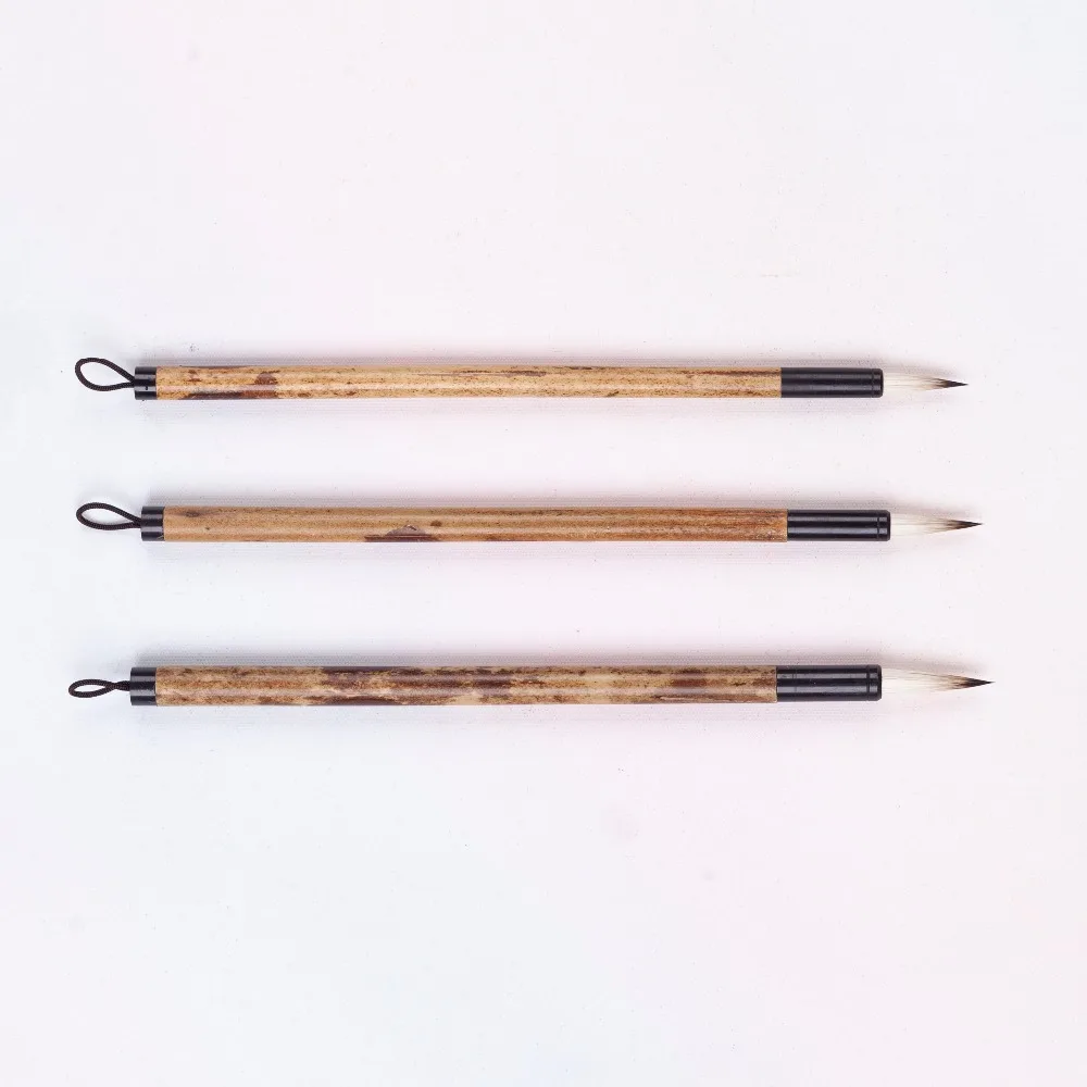Высокое качество 3 шт./компл. BPR-04 или шерсть пони и кролик пушковые волосы бамбуковой ручкой китайская живопись каллиграфия акварельных кистей для рисования