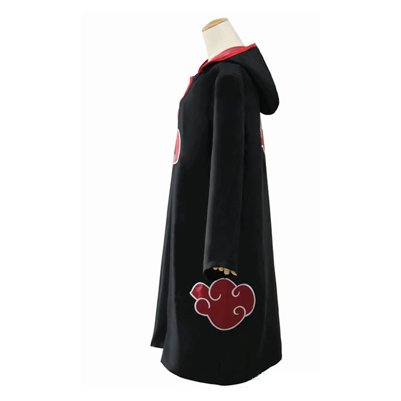 Japanese Anime Akatsuki Cloak | Naruto Cosplay Costume | Akatsuki Organization Members | Ninja Uniform | Sasuke Robe Hooded image 3