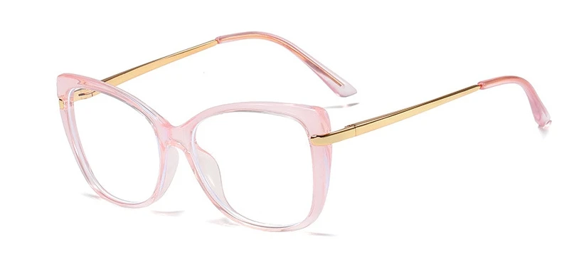 TR90 Retro Cat Eye Glasses Frames Men Women Optical Fashion Computer Glasses 45847 - Цвет оправы: C5 pink