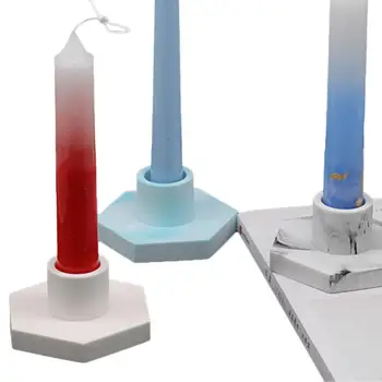 

Irregular Concrete Hexagon Cement Candle Candlestick Silicone Mold Plaster Candlestick Mold Porous Concrete Candle Holder Mold