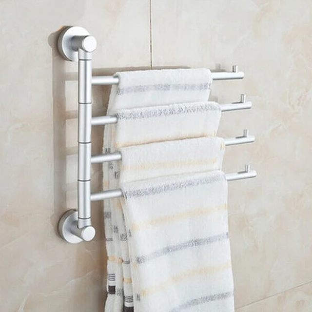 Solid E Aluminium Wall Mounted Bathroom 4 Bars Swivel Towel Rack Solid E Aluminium Wall Mounted Bathroom 4 Bars Swivel Towel Rack Holder Cessories Flexible