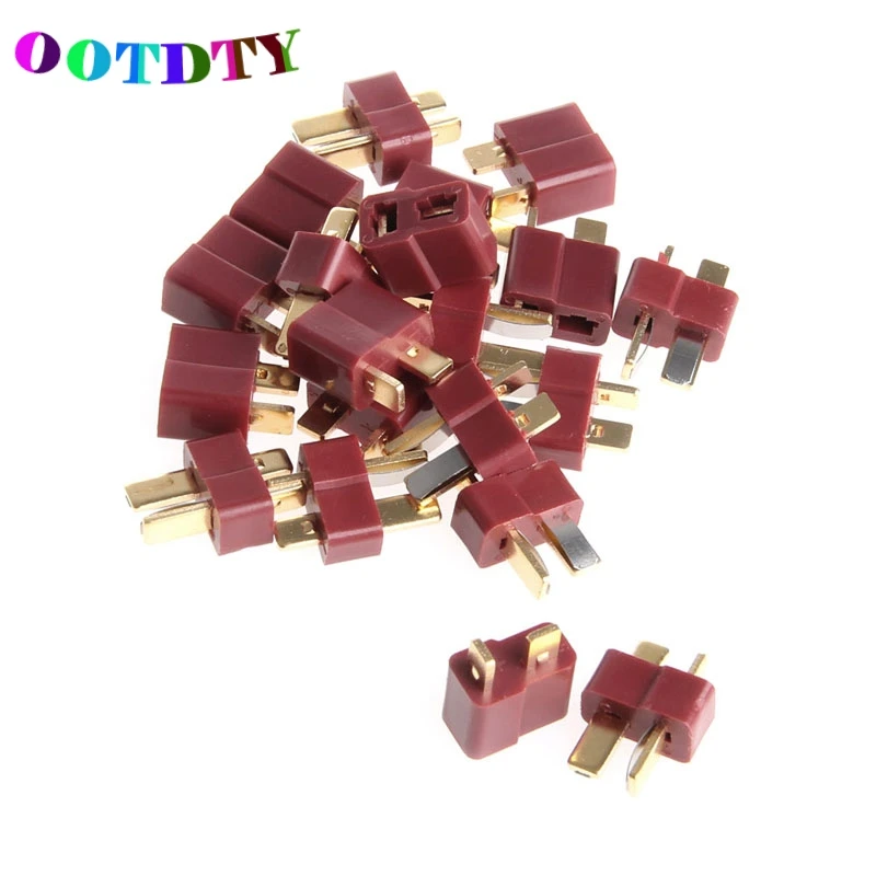 (Zhongggg) OOTDTY 10 Пар 20 шт. T Plug Мужской и женский Деканы инструменты для наращивания волос стиль RC LiPo батарея