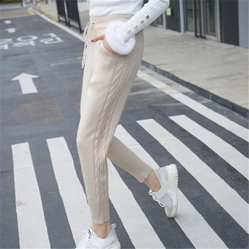 Брюки BGTEEVER женские эластичные с переплетениями сбоку|pantalones mujer|women trousersloose pants |
