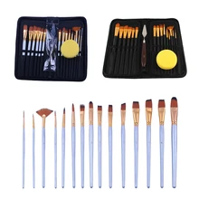 27,5*30 см Акриловая акварель маслом художественная кисть Набор художественные кисточки для ногтей Набор 15 шт Черный с портативной сумкой