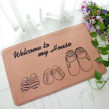 Welcome Floor Mats For Door Entrance Polyester Doormats Shoes Printed MG34 Home Hotel Anti-Slip Carpet For Bathroom Kitchen