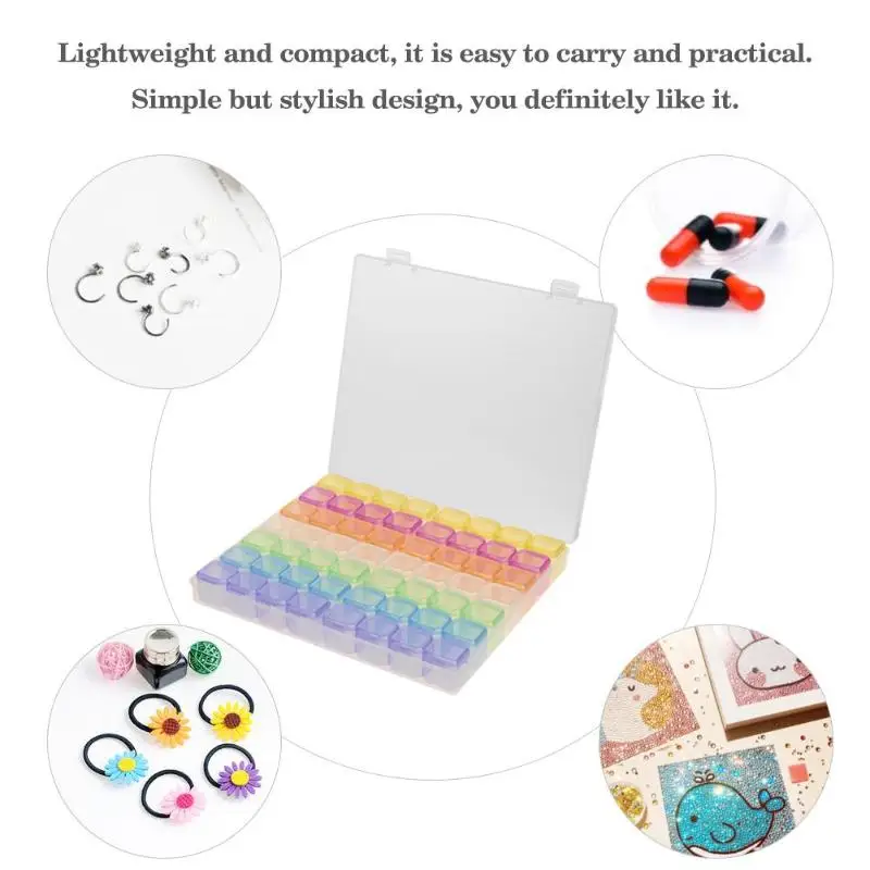 56 Grids Home Storage Box For Earring Diamond Embroidery Bead Holder Case Jewelry Display Organizer Container