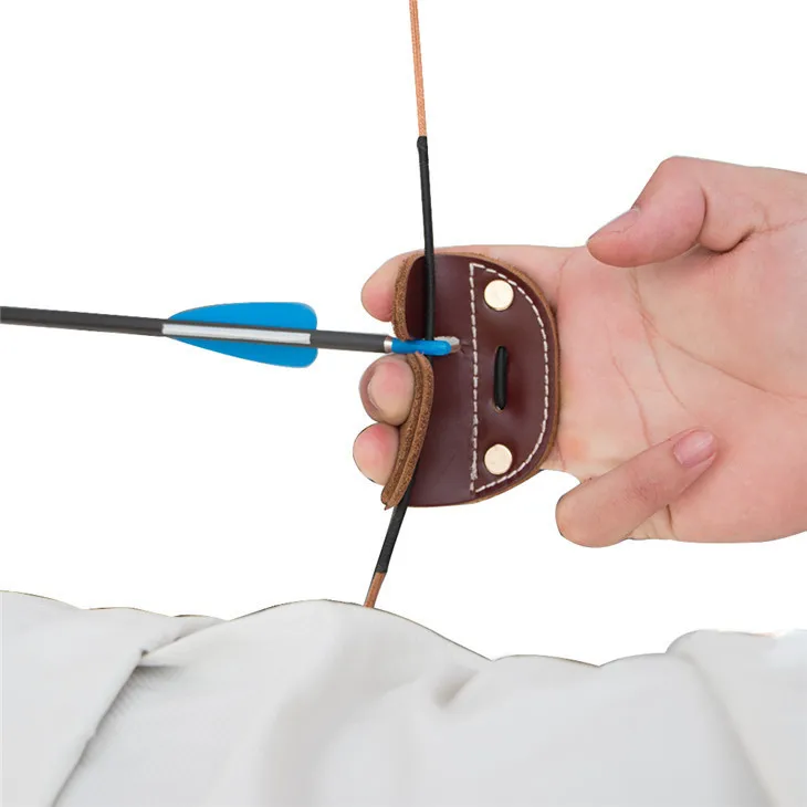 

Archery Protective Gear Leather Finger Guard For Bow And Arrow Hunting Protection Glove Tab